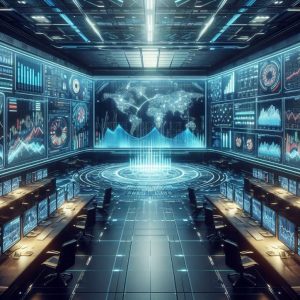 futuristic trading floor